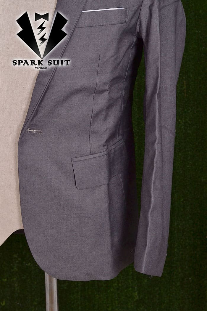สูท,เสื้อสูท ผ้าคอตตอน เกรดA สีเทา พร้อมส่ง XL