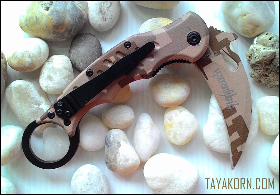 มีดคารัมบิตแอร์ฟ็อกเดสเสิร์ทคาโม่ Air Fox Desert Camo Karambit TKKB-AD2
