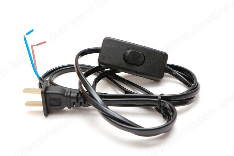 สายไฟ AC พร้อมสวิทซ์เปิด-ปิด ยาว 1.8 เมตร สีดำ