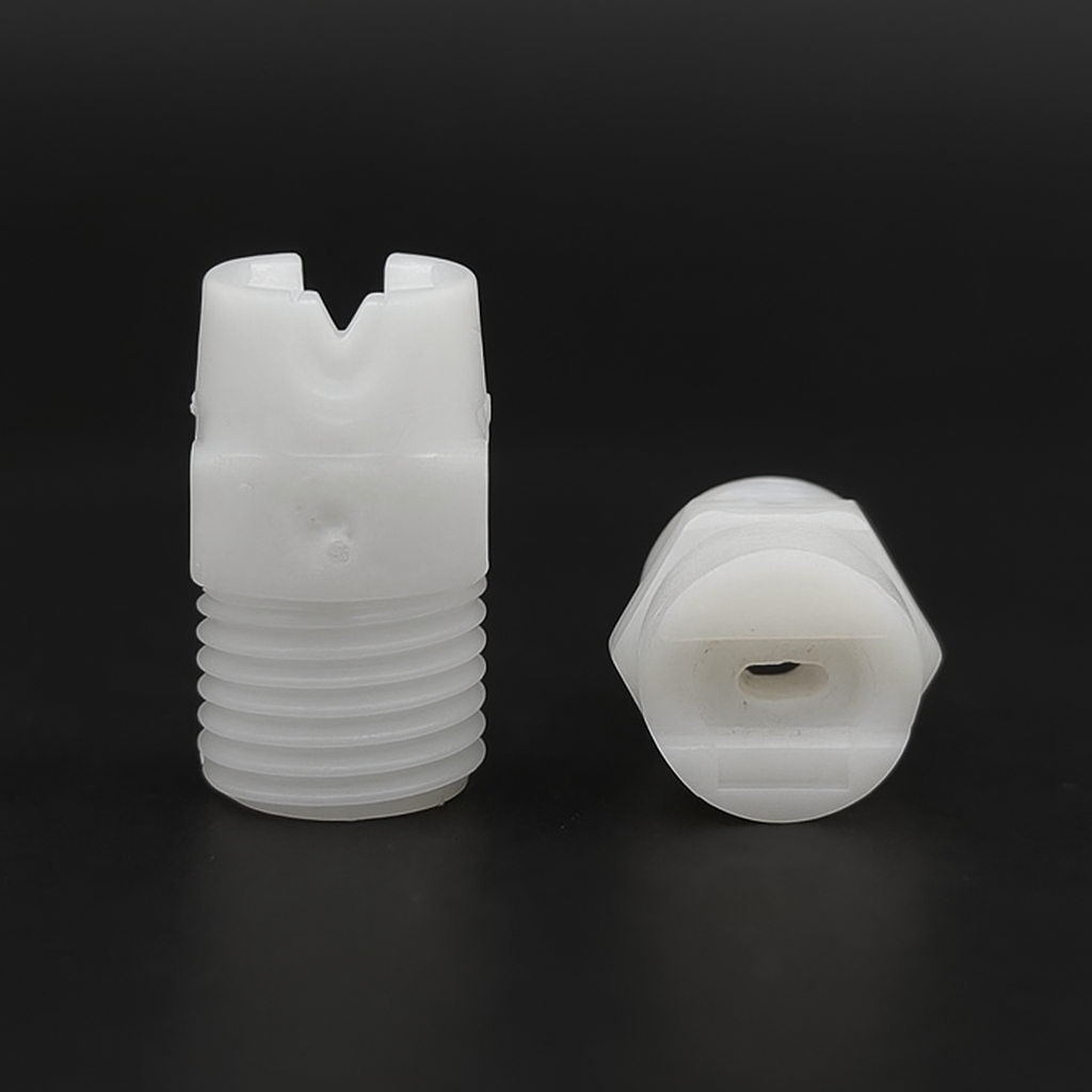 หัวฉีดแบบพัดพลาสติก PP เกลียวนอก 2 หุน รุ่น 6510 แกนเซรามิก พ่นน้ำมุม 65°