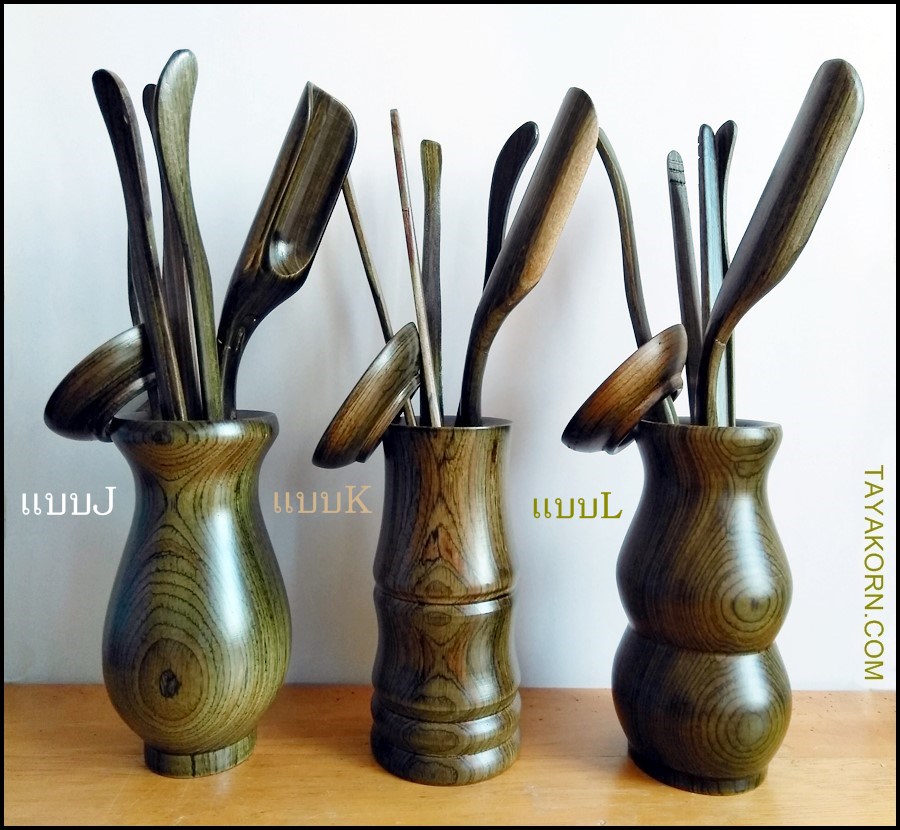 อุปกรณ์ชงชาจีนไม้แท้ (สีเขียว) อุปกรณ์ 5 ชิ้น Green Chinese TeaTools TKTT-882