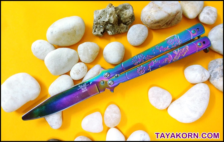 มีดซ้อมควง เรนโบว์ฟิชบาลิซอง Rainbow Fish Balisong Trainer Knife TKBS-RF8TR