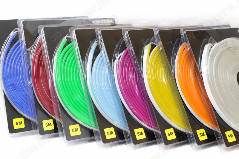 ไฟเส้น Neon Flex 12V Silicone สี Ice Blue ฟ้า (กันน้ำ)