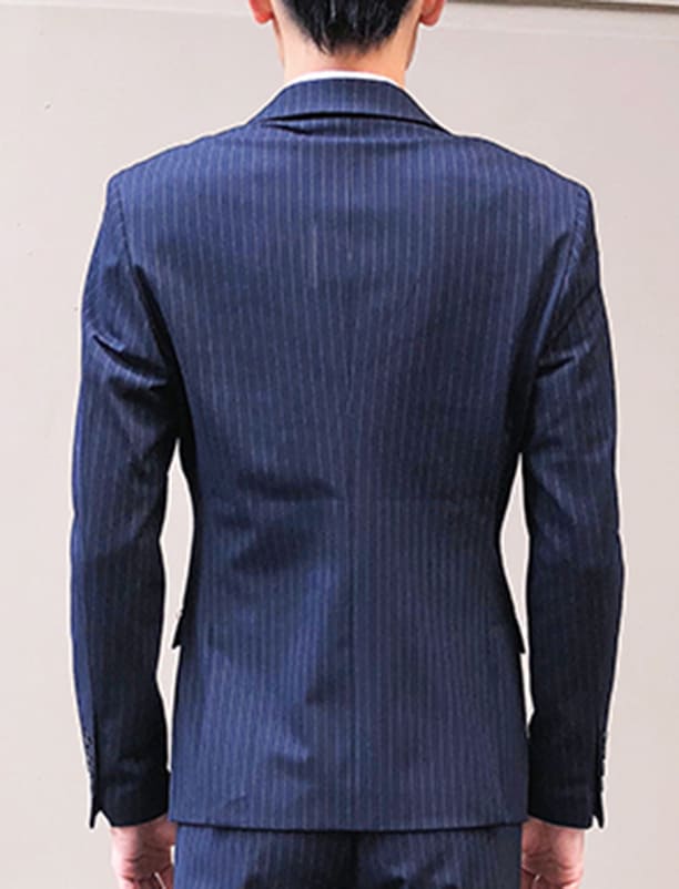 เสื้อสูท เกรดพรีเมี่ยม ลายทาง กระดุม 6 เม็ด สีกรม Size L