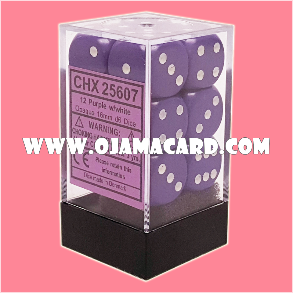 Chessex 16MM D6 Dice Block — Opaque : Purple / White「1 Dice」