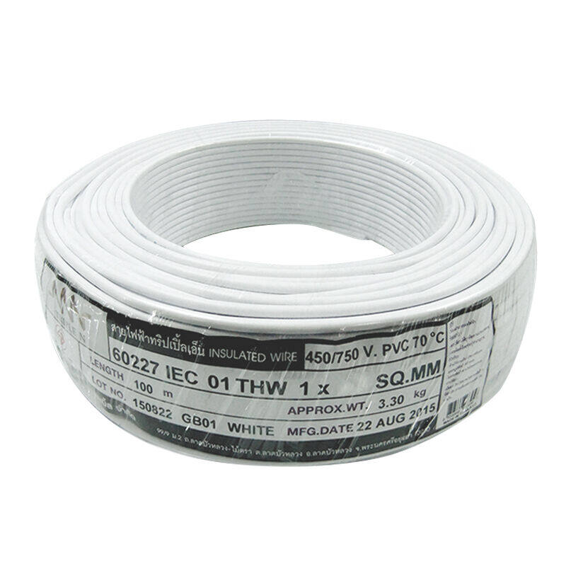 สายไฟ THW คละสี แดง เขียว น้ำเงิน เทา ดำ ยาว 100 ม. ขนาด 2.5/4/6/10 คละสี ดำ น้ำเงิน เหลือง เขียวย ขาว