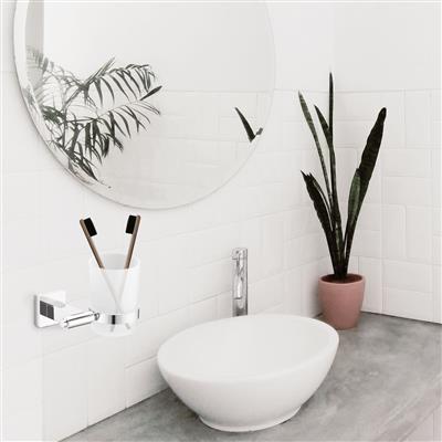 ที่ใส่แปรงพร้อมแก้ว HAFELE รุ่น 499.98.155 โครเมียม