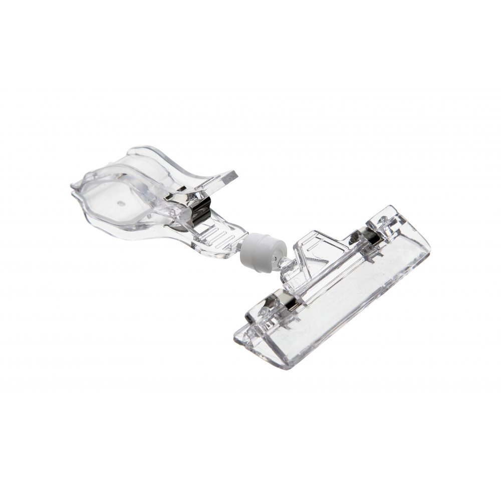 คลิบพลาสติก หนีบป้าย B1 (SIGN HOLDER) ตัวสั้น 10cm. พลาสติก ใส ชิ้น