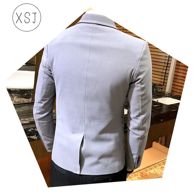 เสื้อสูทเกรด A สีเทา ผ้าคอตตอน L,XL