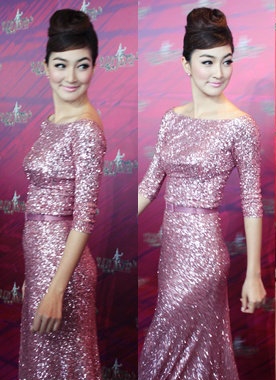 ชุดราตรีเลื่อม,ชุดราตรีหรูหรา,ดาราออกงาน,ชุดราตรีดารา