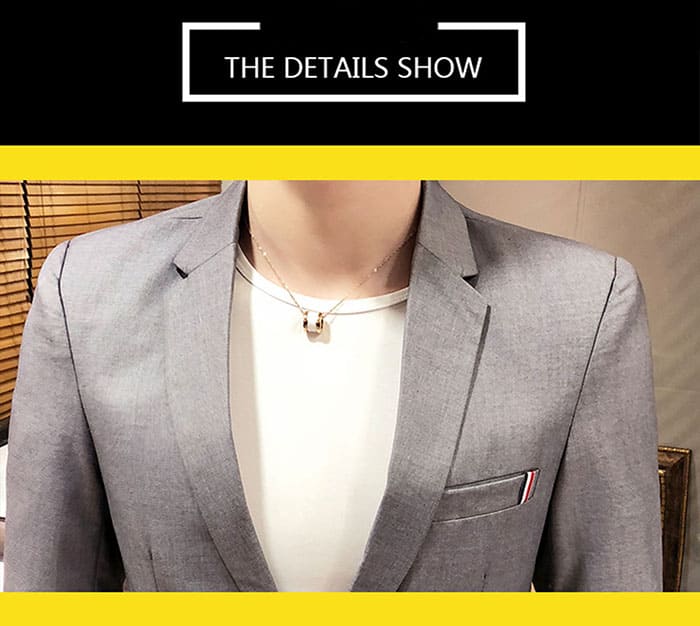 สูทชาย แขนสั้น กางเกงขาสามส่วน *สูท+กางเกง พร้อมส่ง L