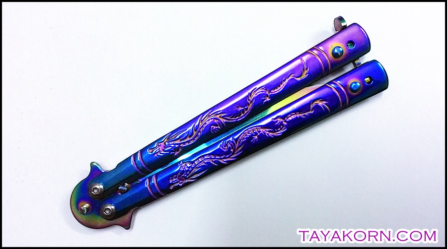 มีดควง บาลีซองเรนโบว์ดราก้อน Rainbow Dragon Balisong TKBS-DG7