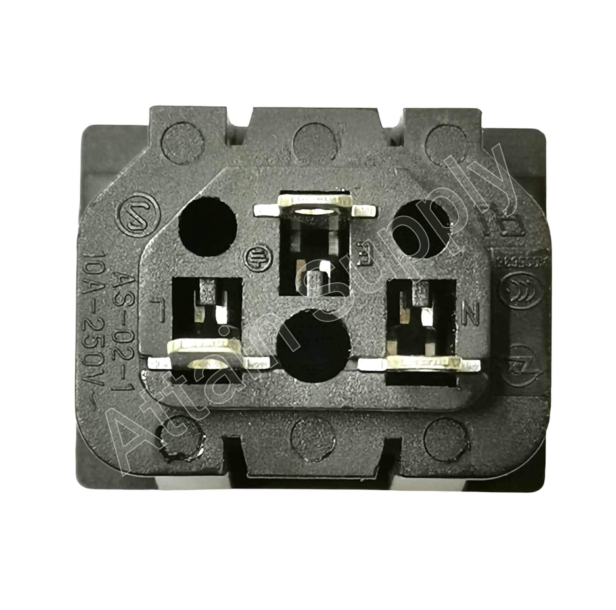 เต้ารับAC-3ขาเมีย ติดแท่น ขอบริมล็อค