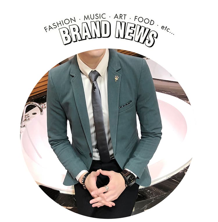 เสื้อสูทเกรด A สีเขียว ผ้าคอตตอน L