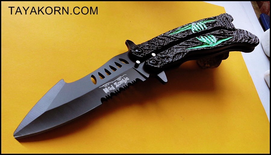 มีดซ้อมควง เดอะโครว์อีกาดำ The Crow Balisong Trainer Knife