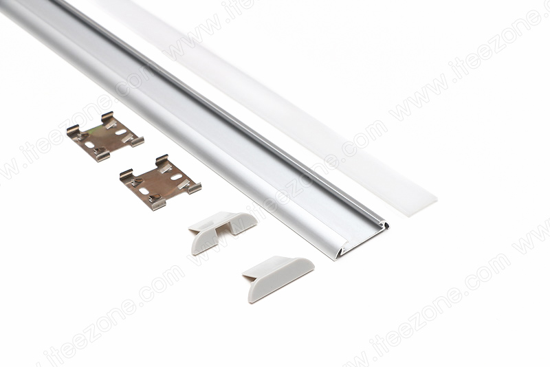 ราคาต่อ 1 เส้น ยาว 1 เมตร ราง U Flat 38.9mm รางไฟ Aluminium Profile รางอลูมิเนียม ใช้กับไฟเส้น LED รางไฟเส้น rail led track โพรไฟล์
