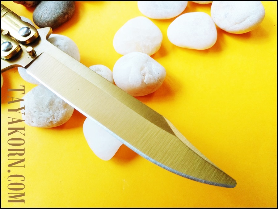 มีดซ้อมควง บาลีซองใบไผ่สีทอง Golden Bamboo Balisong Trainer Knife TKBS-GB1TR