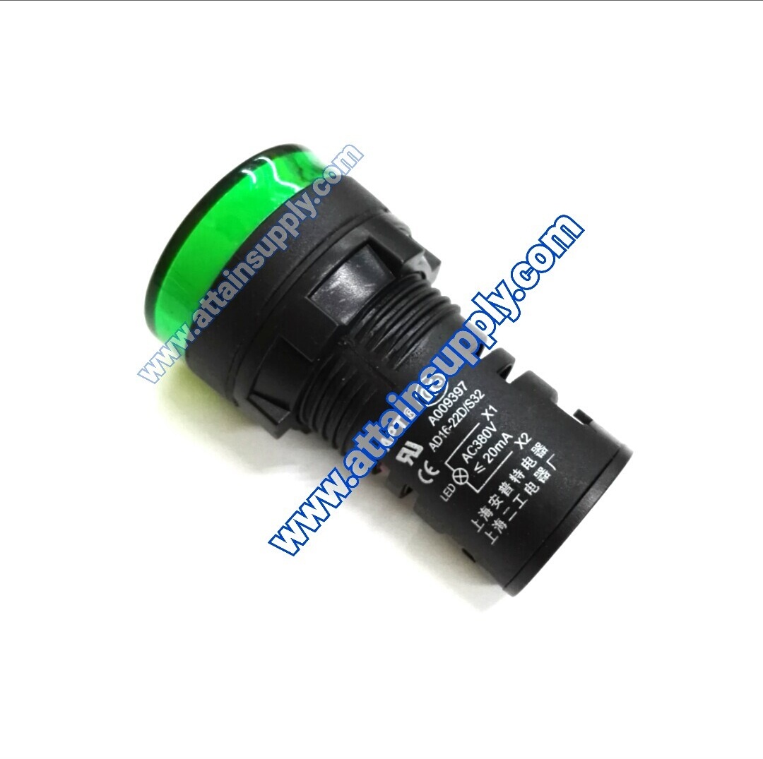 หลอดหน้าปัดหัวตัด22MM.-380V/สีเขียว