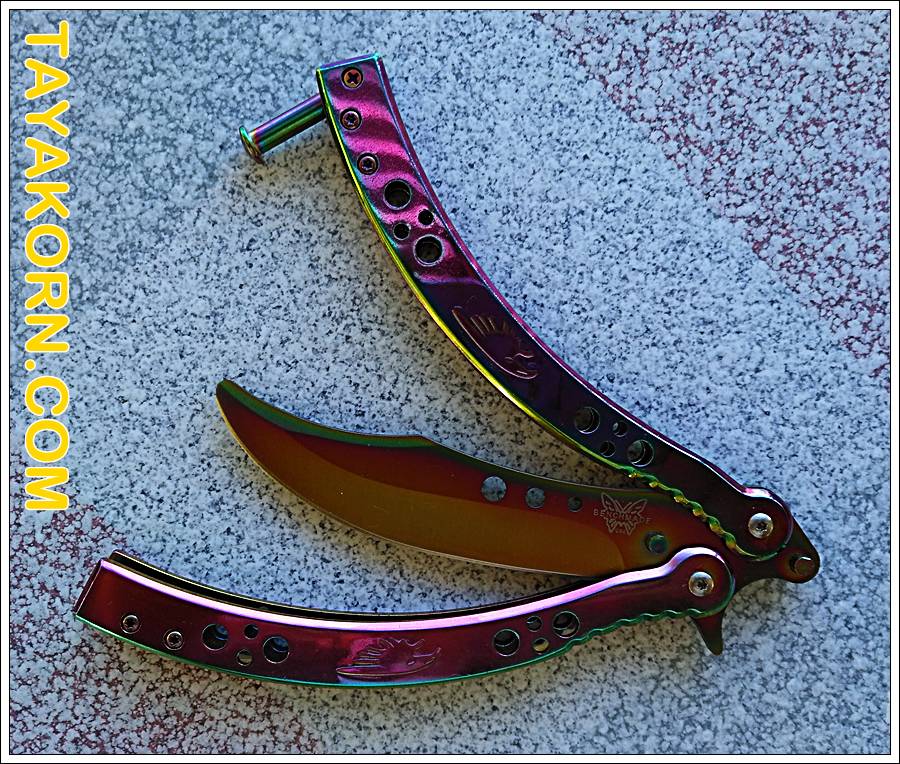 มีดซ้อมควง อีเอสโก บาลิซอง ES GO Rainbow Balisong Trainer Knife TKBS-ES1TR