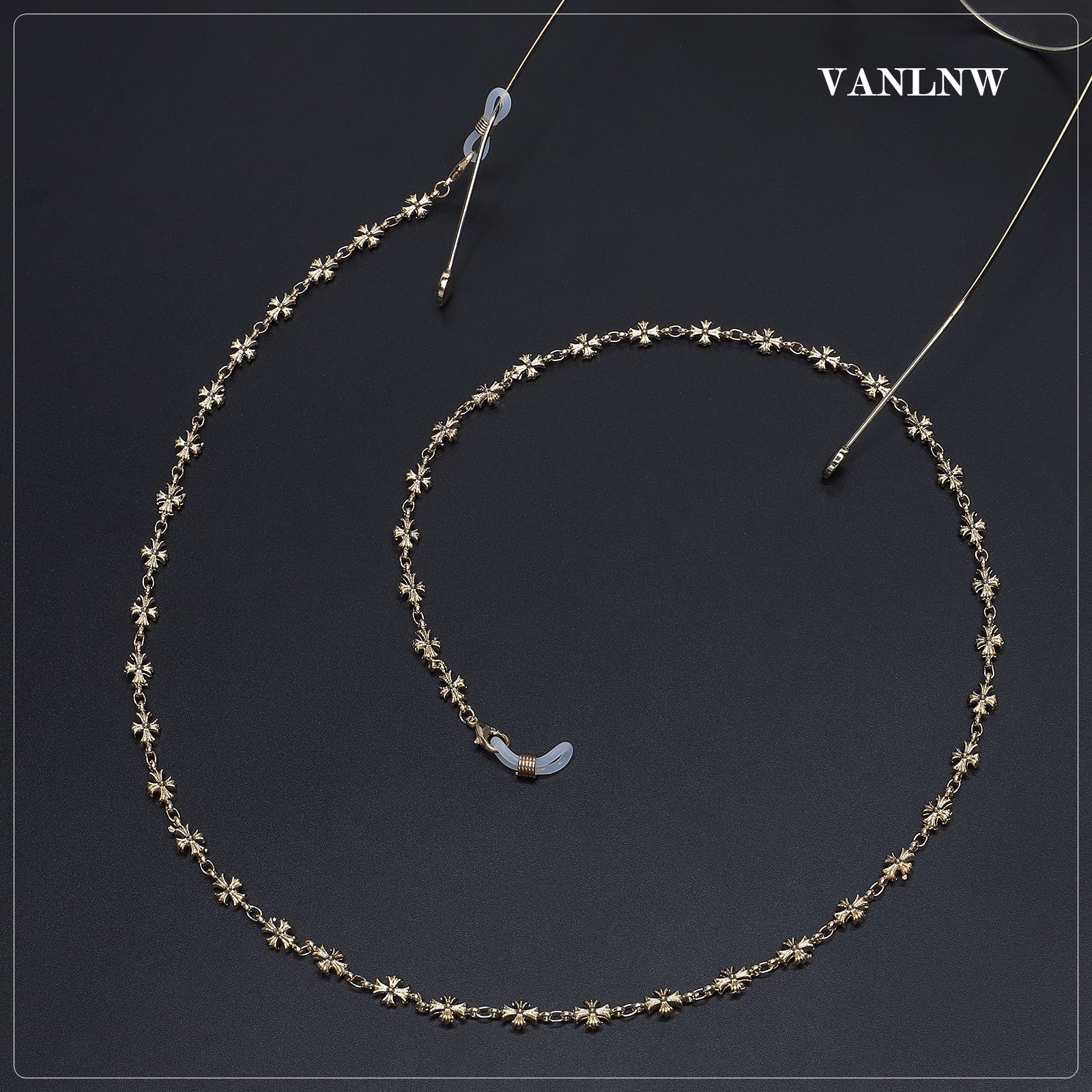 สายคล้องแว่นตา สไตล์ Chrome Heart ใช้เป็น สายคล้องแมส สร้อยคอ สร้อยข้อมือได้ 4 in 1 ความยาว 70 cm.