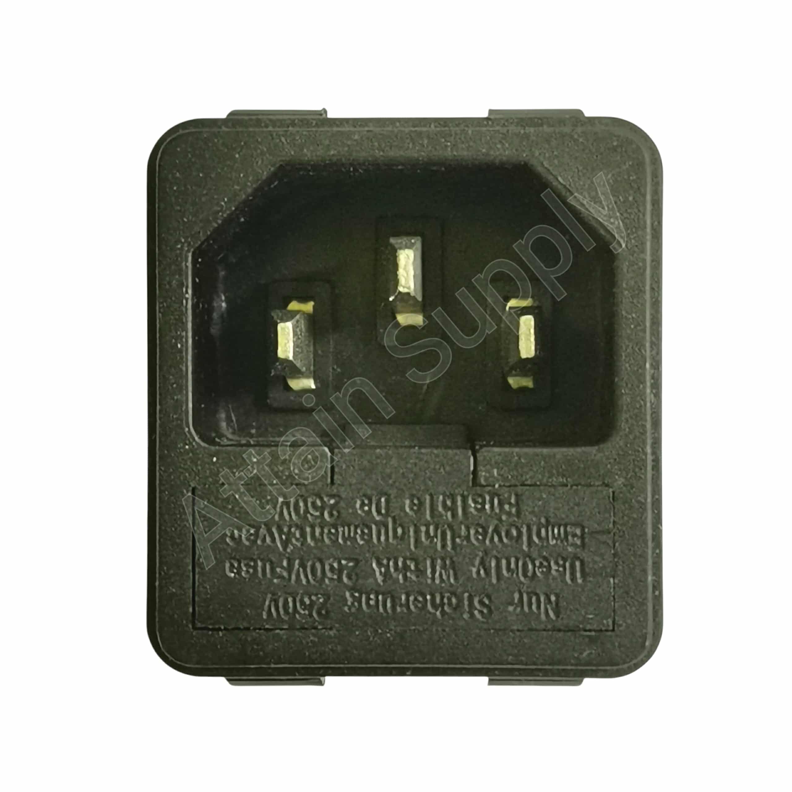 เต้ารับAC-3ขาผู้+ช่องฟิวส์ ติดแท่น ขอบริมล็อค