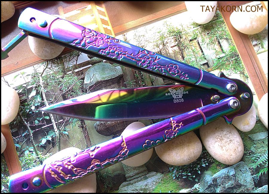มีดควง เรนโบว์ซากุระบาลิซอง Rainbow Sakura Balisong Knife TKBS-SK55