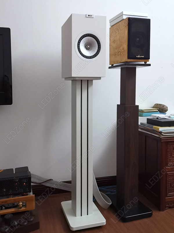 LZ-300 ขาตั้งลำโพงเกรดพรีเมี่ยม สีขาว ความสูง 15-90 cm ไม้ MDF แข็งแรง แน่น หนัก เสากรอกทรายได้ แถมอุปกรณ์ยึดสายลำโพงหลังเสา