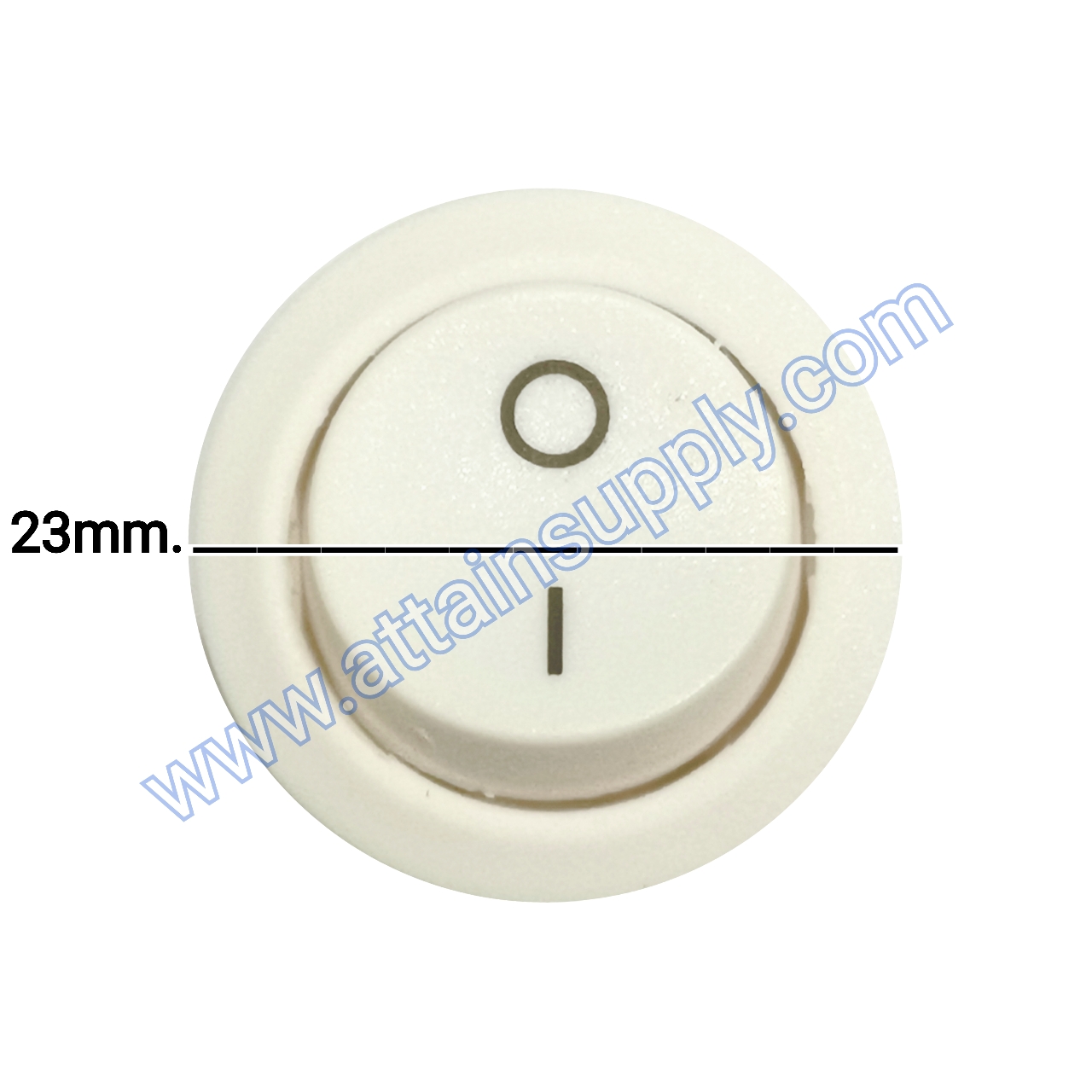 สวิทช์ IOกลม 3ขา ฐานกลม/ไม่มีไฟ-สีขาว