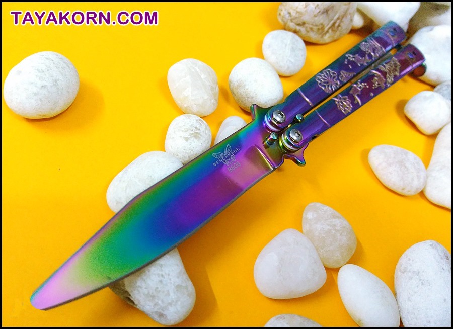 มีดซ้อมควง เรนโบว์ฟิชบาลิซอง Rainbow Fish Balisong Trainer Knife TKBS-RF8TR