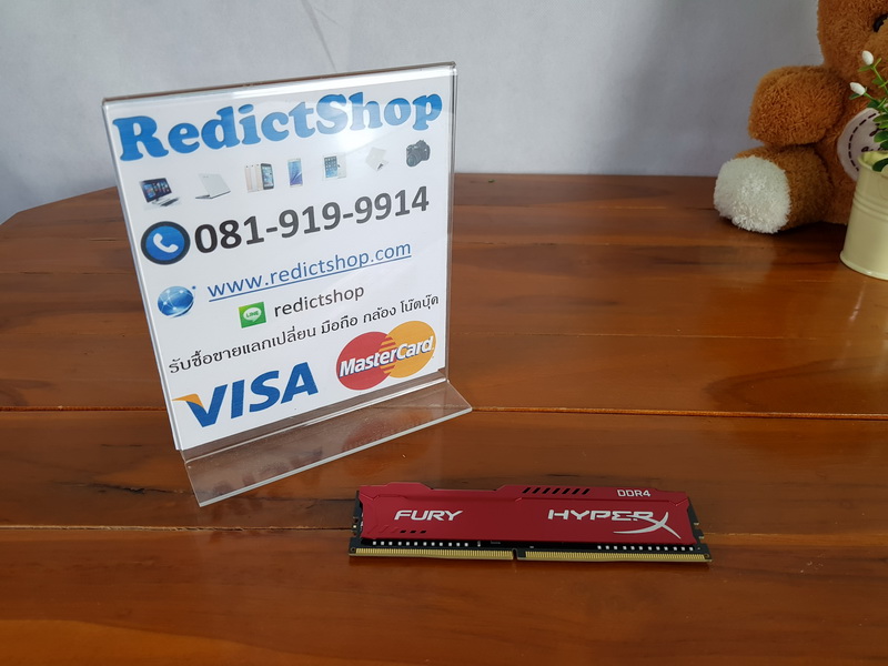 ขาย 8GB (8GBx1) DDR4/2400 RAM PC (แรมพีซี) KINGSTON HyperX (HX424C15FR2/8) FURY (RED) มือสอง