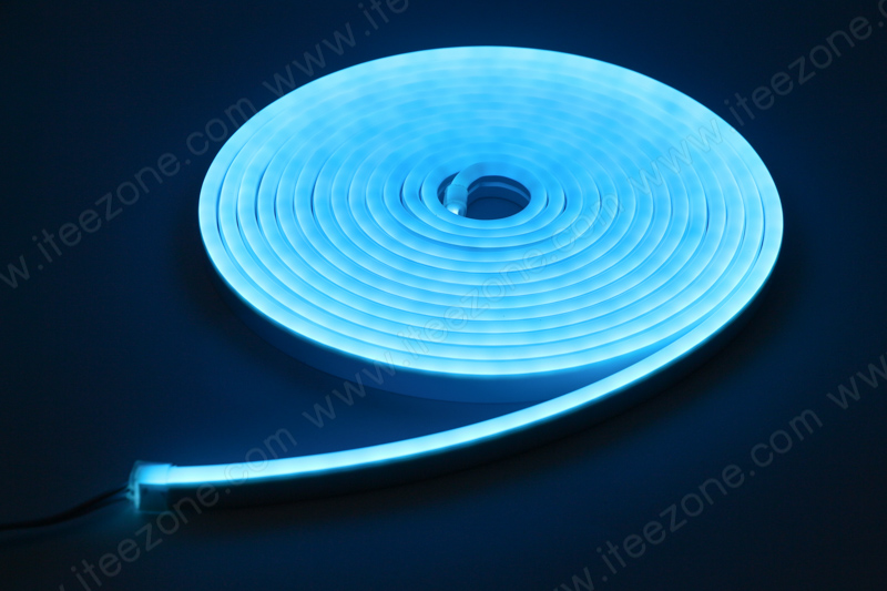 ไฟเส้น Neon Flex 12V Silicone สี Ice Blue ฟ้า (กันน้ำ)