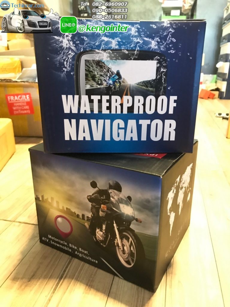 GPSนำทาง ติดมอเตอร์ไซค์ ขนาดหน้าจอ 4.3" จอกันน้ำ พร้อมตัวจับแฮนด์