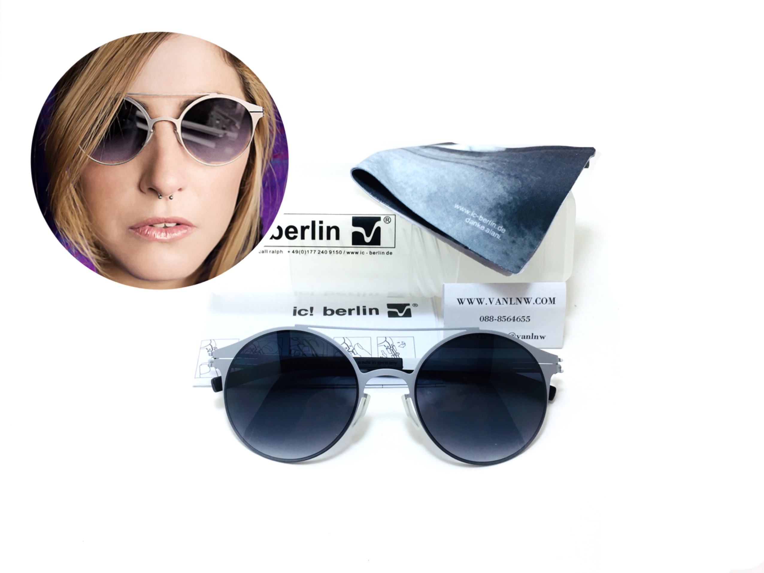 แว่นกันแดด ic berlin model blanca chrome 51-23 <เงิน>