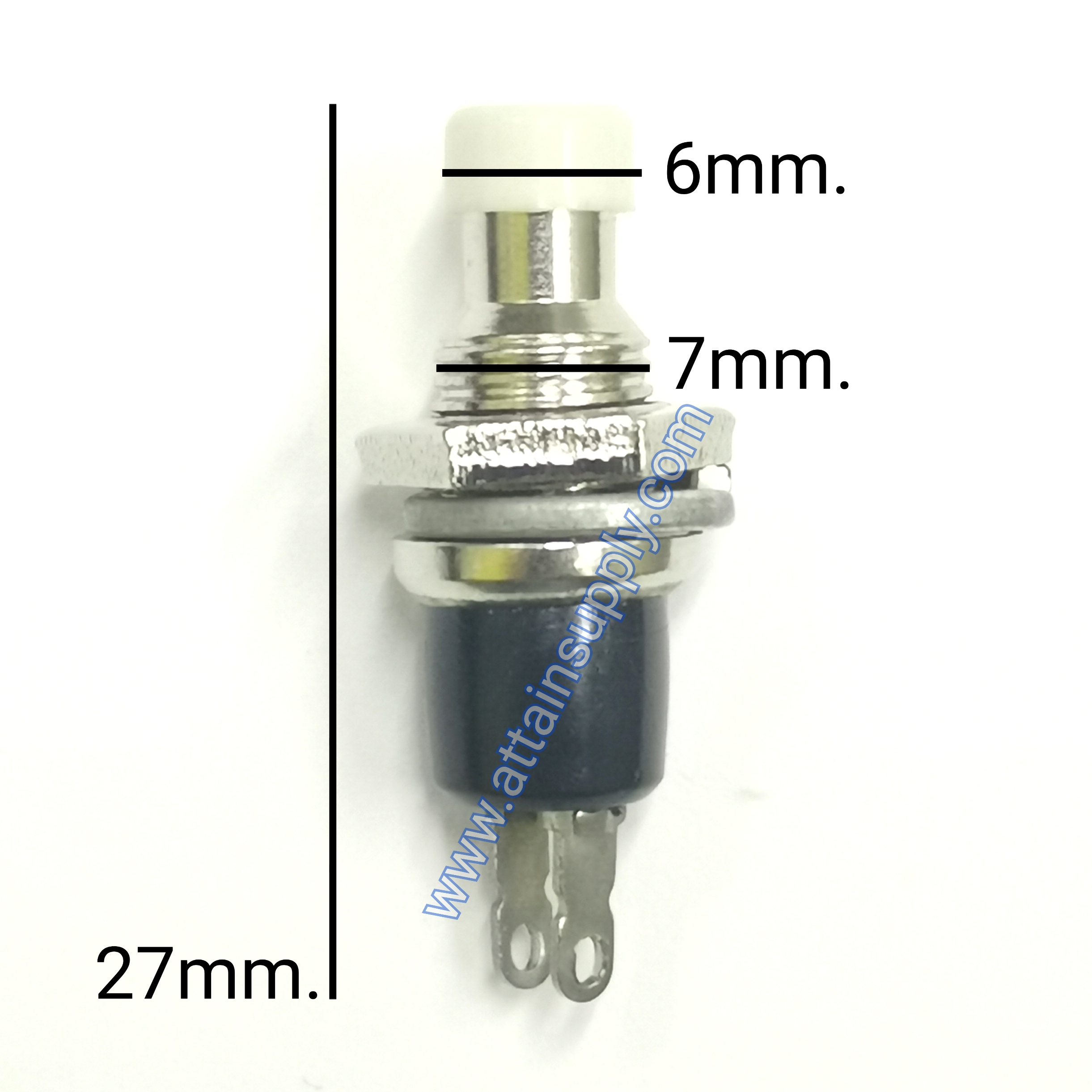 สวิทช์ กดติด-ปล่อยดับ/จิ๋ว-สีขาว