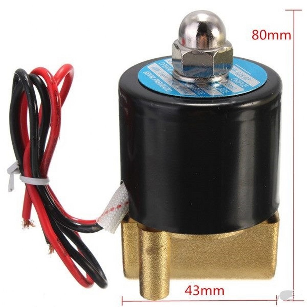 07-2W-02-1-12VDC-SY โซลินอยด์วาล์ว วาล์วไฟฟ้า วาวล์น้ำ วาล์วลม ทองเหลือง N/C 12V DC 1/4"