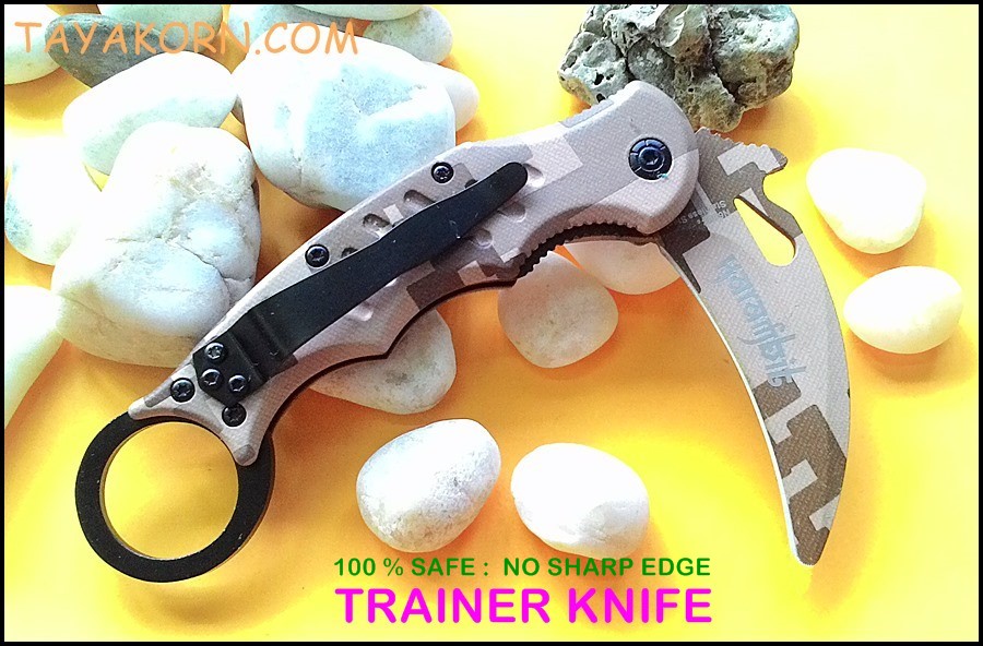 มีดซ้อมควง คารัมบิตแอร์ฟ็อกเดสเสิร์ทคาโม่ Air Fox Desert Camo Karambit TRAINER TKKB-AD2TR