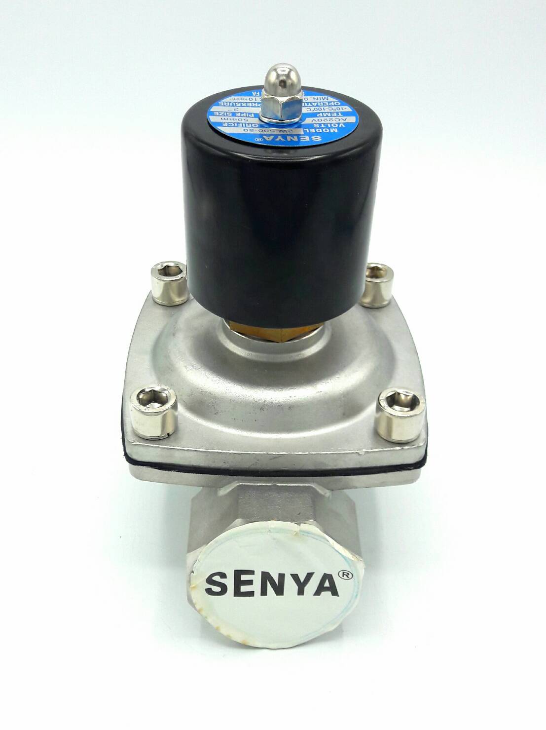 โซลินอยด์วาล์ว วาล์วไฟฟ้า วาวล์น้ำ วาล์วลม วาล์วสแตนเลส N/O(ปกติเปิด) 220V AC 2"