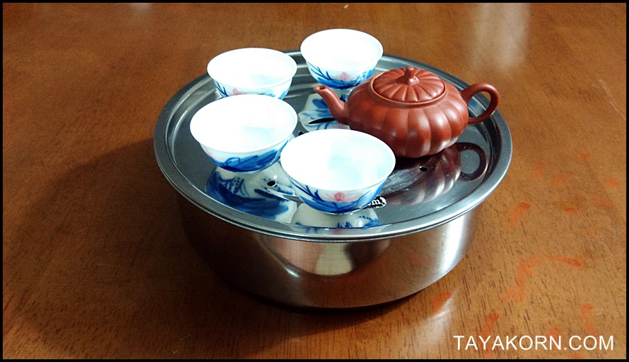 ถาดสแตนเลสรองน้ำชา ขนาด 19 ซม. Stainless Tea Tray O1