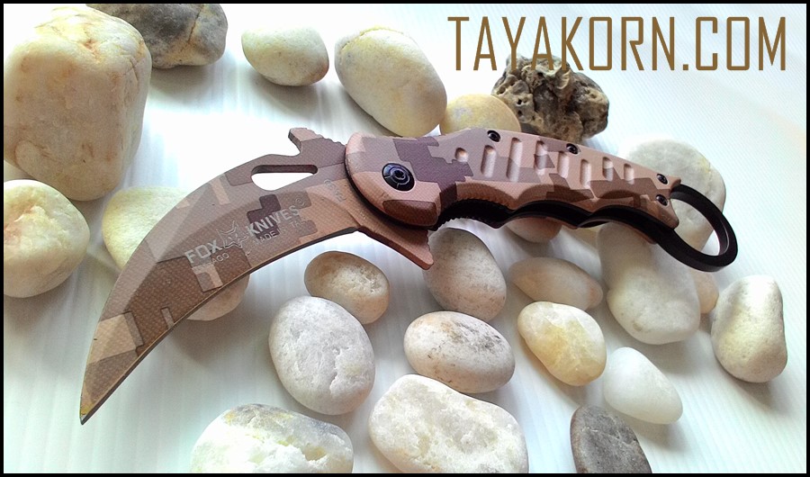 มีดคารัมบิตแอร์ฟ็อกเดสเสิร์ทคาโม่ Air Fox Desert Camo Karambit TKKB-AD2
