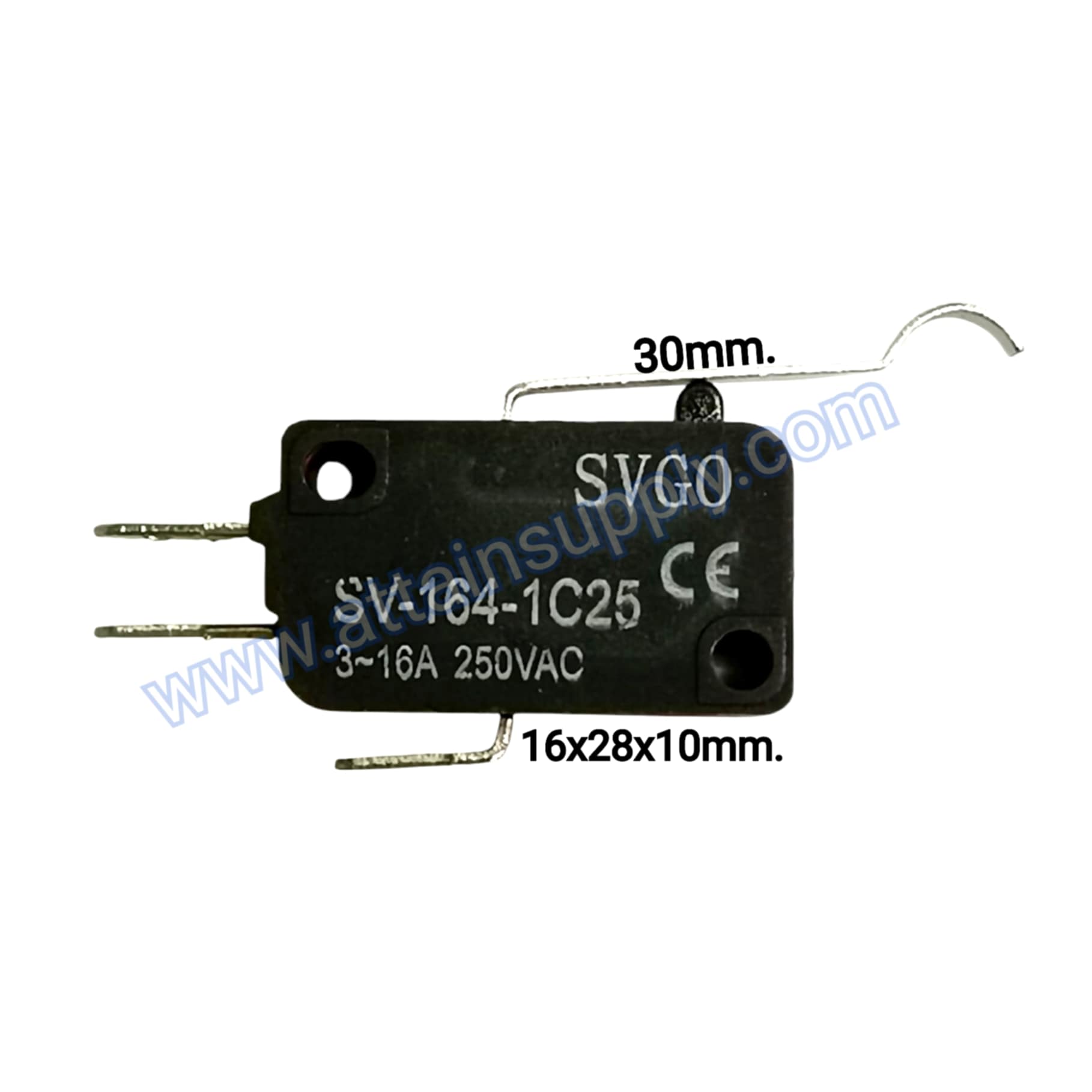 ไมโครสวิทช์ RB/3P.-แกน 30MM.แบบโค้ง