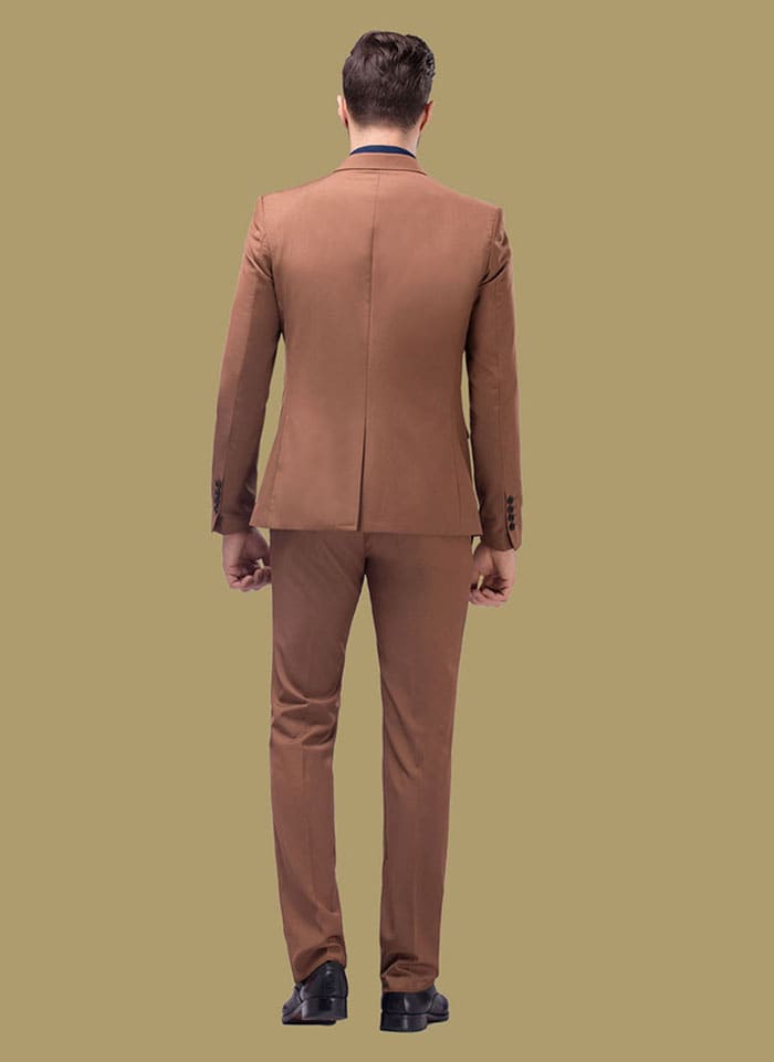 สูท.ชุดสูทเจ้าบ่าว,สูทผู้ชาย สีน้ำตาล เซ็ต3ชิ้น พร้อมส่ง S,M,L,XL,4XL