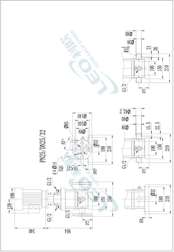 ปั๊มน้ำแรงดันสูง ปั๊มหอยโข่งแนวตั้ง ปั๊มน้ำระบบชลประทาน (Vertical Multistage Centrifugal Pump) รุ่น LVS5-26