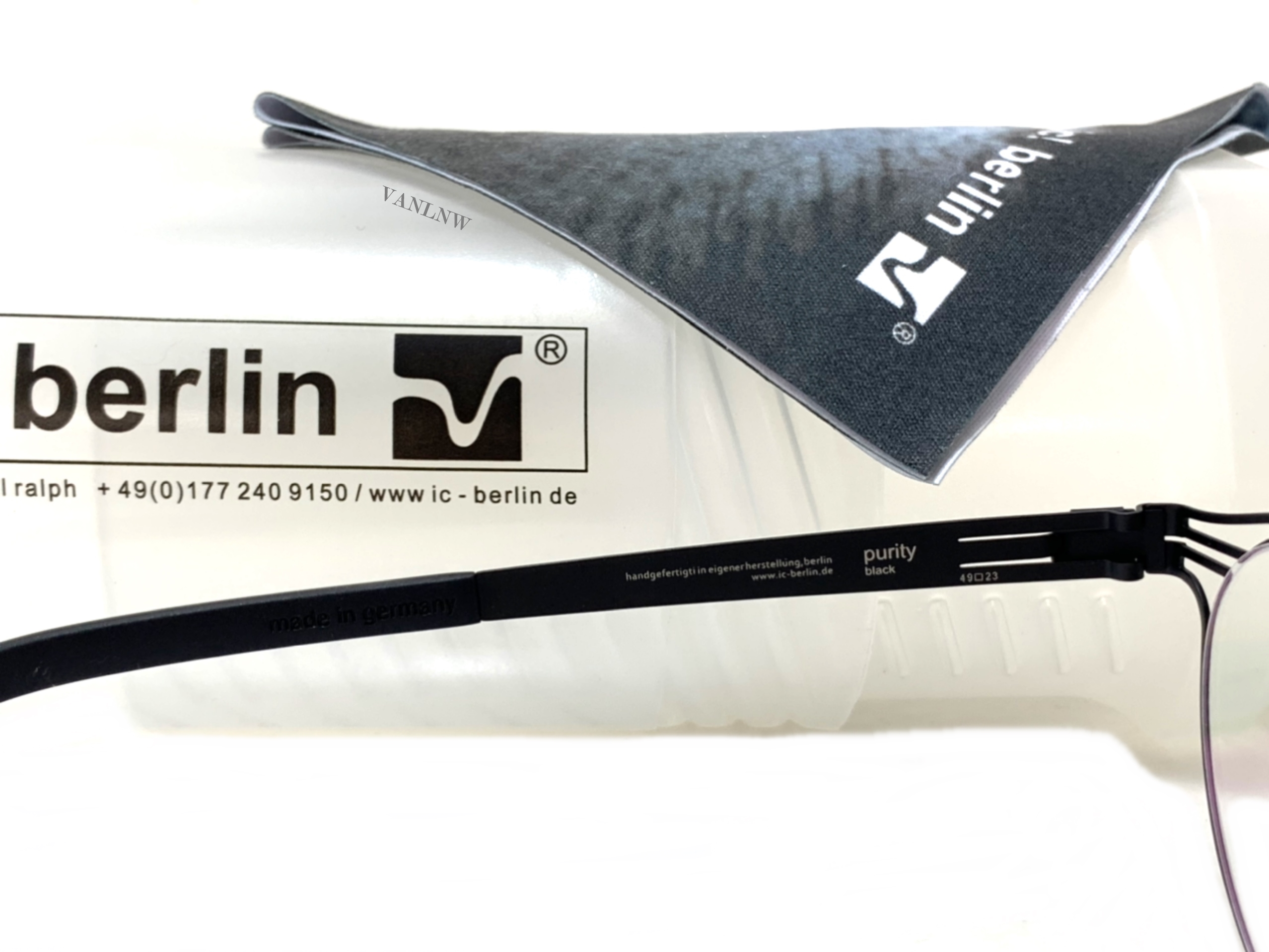 แว่นสายตา ic berlin purity black ขนาด 49-23 mm. <ดำ>