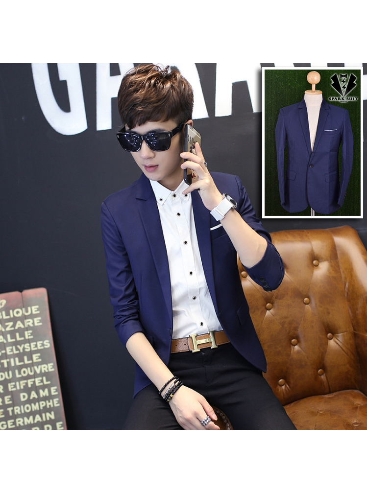 สูท,เสื้อสูท ผ้าคอตตอน เกรดA สีน้ำเงินเข้ม พร้อมส่ง L,2XL,3XL,4XL