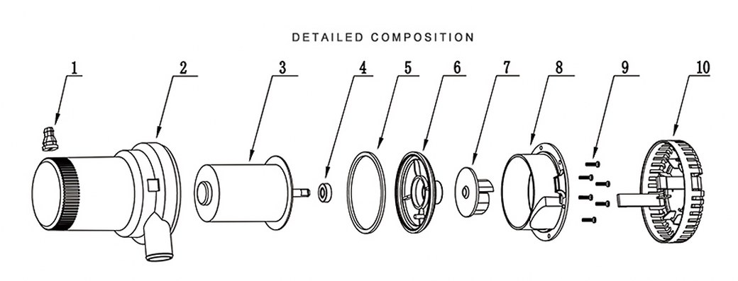 ปั๊มน้ำ DC12V รุ่น 2000-GPH + อะแดปเตอร์ 12V 10A JCY-1210 + แจ็ค DC เมีย
