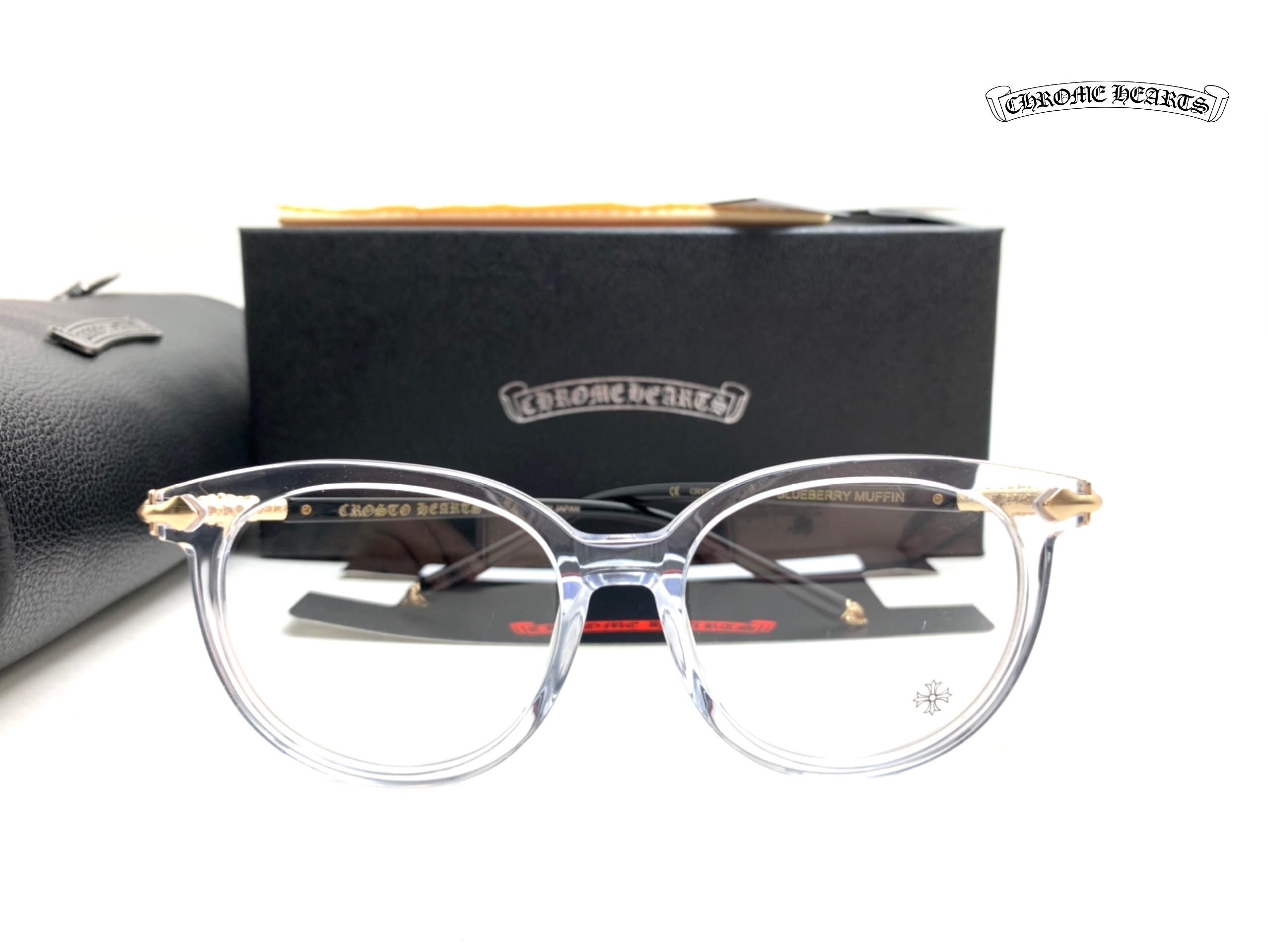 แว่นสายตา Chrome Heart BLUEBERRY MUFFIN CRYS-BK Crystal-Black 49-19 143 mm.