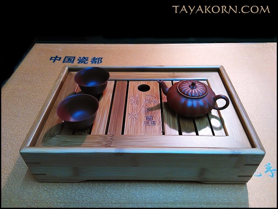 ถาดรองน้ำชาไม้ไผ่ แบบA Bamboo Tea Tray Tyle A