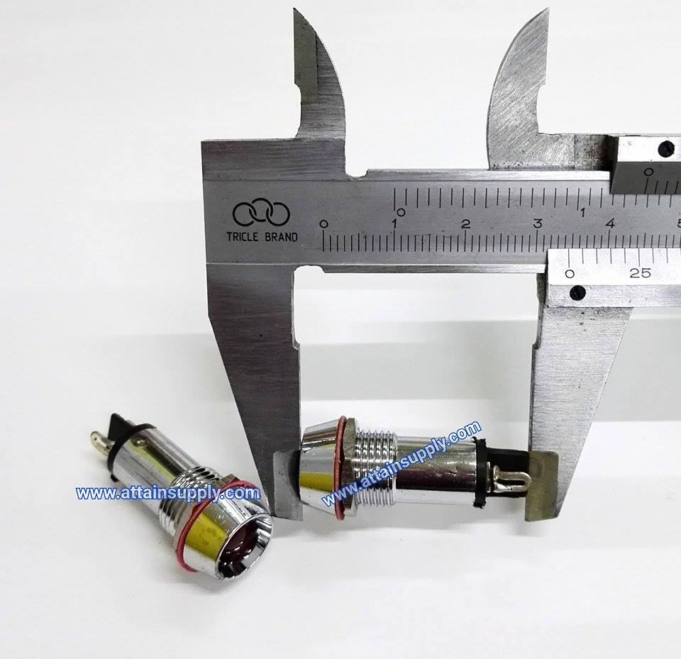 หลอดหน้าปัดLED-12MM./12V สีแดง