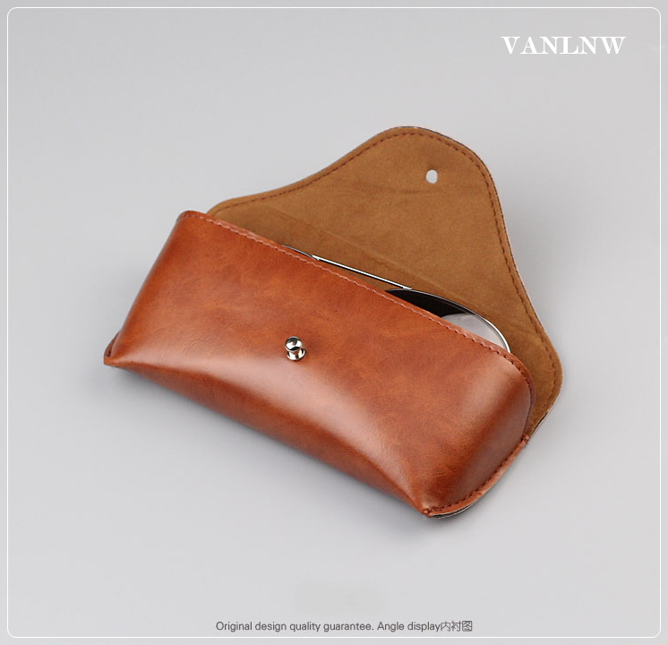 กล่องแว่นตา Sunglasses Box กล่องแว่นตาวินเทจ กล่องใส่แว่นตาพกพา กล่องแว่นตาหนัง <น้ำตาล>