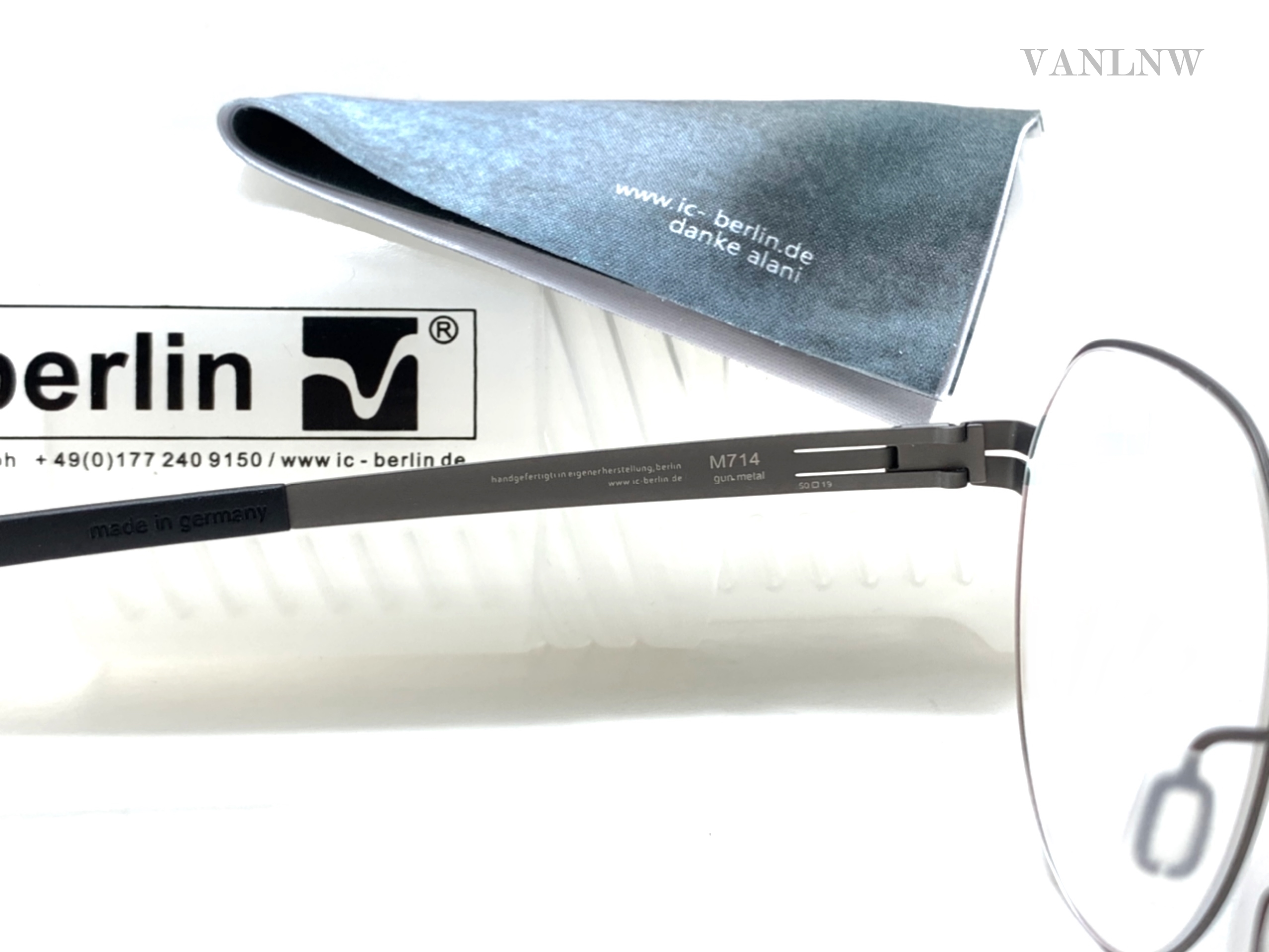 แว่นสายตา ic berlin model M714 gun metal 50-19 <กันเมทัล>